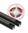 240cm LED Akustikpanel-set, svart - 2 st. CCT LED-strips (240cm) m. 78W strömförsörjning - WiFi eller RF