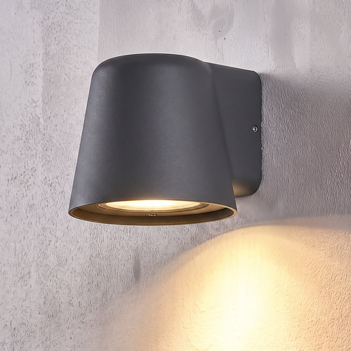 Avero GU10 vägglampa - Grå, IP65, inomhus/utomhus, utan ljuskälla