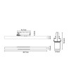 30/28/25W 3-fas LED-skena - 60 cm, svart