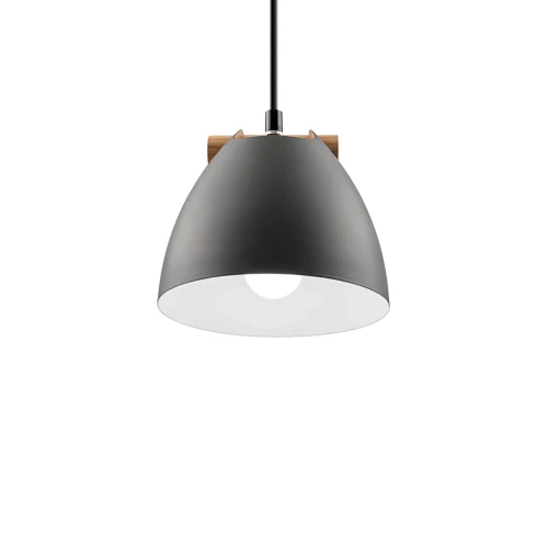 HOLM Grå Ø16cm pendel - E27-sockel, 2m sladd, metall / trä