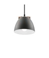 HOLM Grå Ø16cm pendel - E27-sockel, 2m sladd, metall / trä