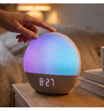 Wake-up Light väckarklocka, soluppgångseffekt - Bluetooth 5.3 högtalare, sömnljud, dimbar