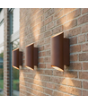 Designer GU10 upp/ned vägglampa - Rostfärgad, IP54 utomhus, utan ljuskälla