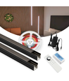 120cm LED Akustikpanel-set, svart - 2 st. Enfärgade LED-strips m. 60W strömförsörjning - WiFi eller RF