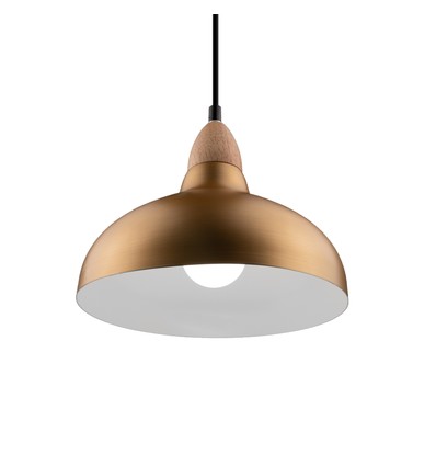 BIRK Borstad Mässing Ø24cm pendel - E27 sockel, 2m sladd, Aluminium