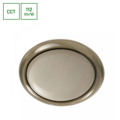 AURA taklampa m. fjärrkontroll - Rökfärgad glaskant, dimbar, Ø40cm, 24W, 3 ljusfärger