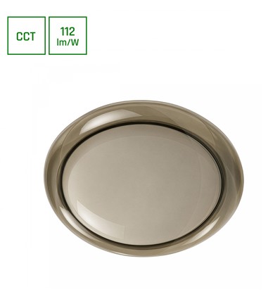 AURA taklampa m. fjärrkontroll - Rökfärgad glaskant, dimbar, Ø40cm, 24W, 3 ljusfärger