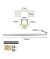 120cm LED touch skåpbelysning - För inbyggnad, 12V DC, 8W