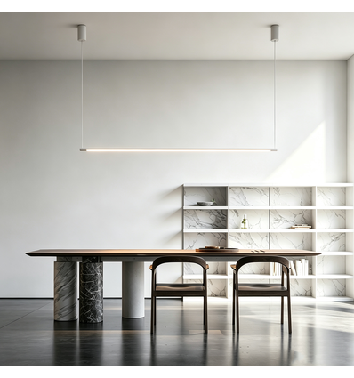 86cm dimbar matbordslampa - Vit, 11W LED, inkl. vajerupphäng