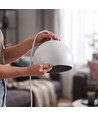 GLOBE Vit Ø20cm pendel - E27-sockel, 2m sladd, metall