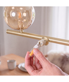 Siena 7xG9 taklampa mässing/bärnsten - 90cm, bärnstensfärgat glas, inkl. vajerupphäng, utan ljuskälla
