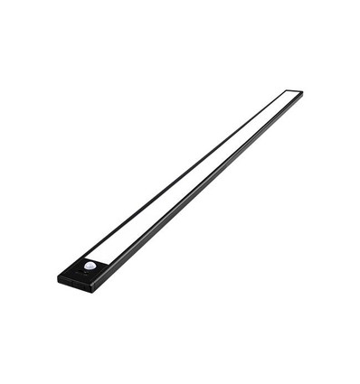 Batteridriven skåpbelysning - 80cm, svart, PIR-sensor, uppladdningsbar