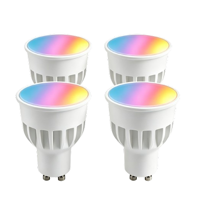4x GU10 5W Smart Home LED-lampa - Bluetooth, kompatibel med Google Home, Alexa och smartphones