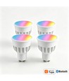 4x GU10 5W Smart Home LED-lampa - Bluetooth, 6,6 cm, fungerar med Google Home, Alexa och smartphone
