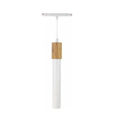12W System Shift Hangit Wood LED-pendel - CCT switch, 25°, vit, 90cm kabel