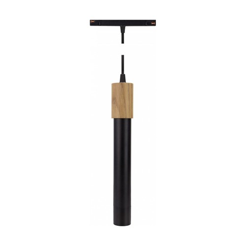12W System Shift Hangit Wood pendel - Svart, 25°, CCT switch, 90cm kabel
