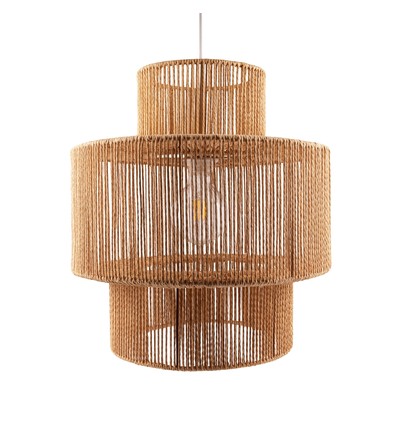 Brun Ø40cm pendel - E27-fattning, 2m sladd, papperssnöre