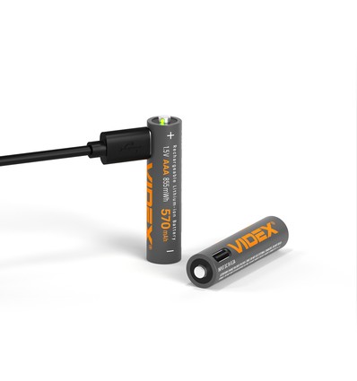 2 st AAA-batterier, USB-C uppladdningsbara - 1,5V, 570mAh, Li-ion