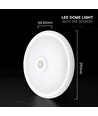 12W LED sensorlampa - Rund, PIR-sensor, Cree-chip, vit, 6400K