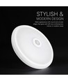12W LED sensorlampa, CCT - 3 ljusfärger, PIR-sensor, 6 års garanti, Cree, rund, vit