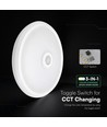 12W LED sensorlampa, CCT - 3 ljusfärger, PIR-sensor, 6 års garanti, Cree, rund, vit