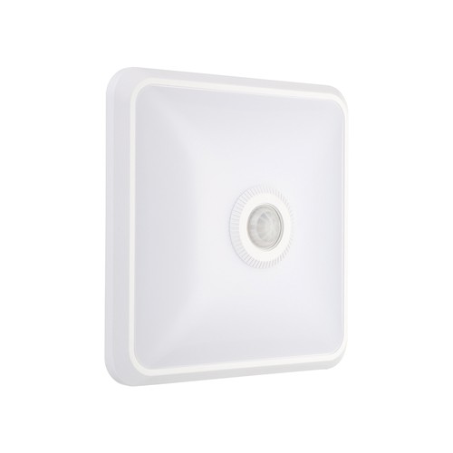 12W LED-sensorlampa, CCT - 3 ljusfärger, PIR-sensor, 6 års garanti, Cree, kvadratisk, vit