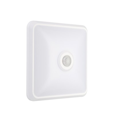 12W LED sensorlampa - PIR sensor, Cree chip, fyrkantig, vit, 3-i-1