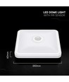 12W LED sensorlampa - PIR sensor, Cree chip, fyrkantig, vit, 3-i-1