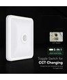 12W LED-sensorlampa, CCT - 3 ljusfärger, PIR-sensor, 6 års garanti, Cree, kvadratisk, vit