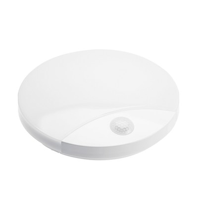 V-Tac 15W LED utomhusvägglampa med sensor - Rund, vit, Cree-chip, CCT