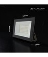 V-Tac 30W LED strålkastare - Svart, 6500K, Slimline