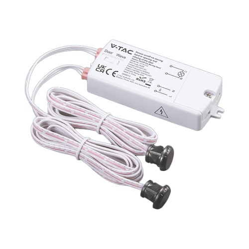 V-Tac 2-i-1 dubbel IR-sensor - Max 1000W LED, på/av vid dörr eller handrörelse