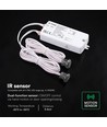 V-Tac 2-i-1 dubbel IR-sensor - Max 1000W LED, på/av vid dörr eller handrörelse