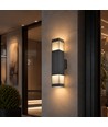 V-Tac 2xGU10 vägglampa med upp/ned-ljus - IP44 utomhus, svart