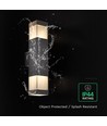 V-Tac 2xGU10 vägglampa med upp/ned-ljus - IP44 utomhus, svart