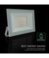 V-Tac 30W LED strålkastare - Vit kropp, 4000K
