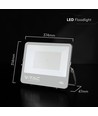200W LED strålkastare - 185lm/W, Cree-chip, svart hus, 6 års garanti