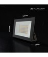 V-Tac 30W Slimline LED strålkastare - Svart hölje, 4000K