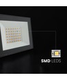 V-Tac 30W Slimline LED strålkastare - Svart hölje, 4000K
