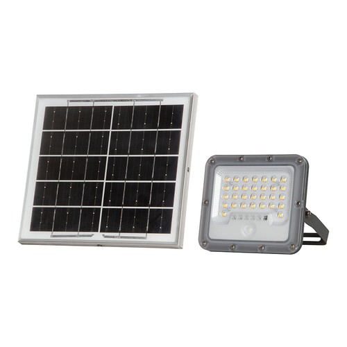 V-Tac LED solcellsprojektor med PIR-sensor - 150lm/W, IP65, 6000K