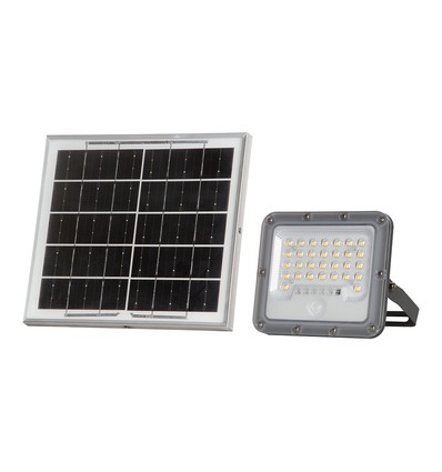 V-Tac LED solcellsprojektor med PIR-sensor - 150lm/W, IP65, 6000K