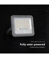 V-Tac LED solcellsprojektor med PIR-sensor - 150lm/W, IP65, 6000K