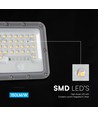 V-Tac LED solcellsprojektor med PIR-sensor - 150lm/W, IP65, 6000K