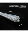 V-Tac 150cm T8 LED armatur - För 2x 150cm LED-lysrör, IP65 vattentät