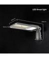 V-Tac 100W justerbar LED gatuarmatur - 120lm/W, Cree-chip, 4000K, 6 års garanti