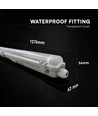 V-Tac 120cm T8 LED armatur - För 1x 120cm LED-rör, IP65 vattentät