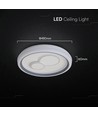V-Tac 2x30W LED dekorativ taklampa - Dimbar, 3-i-1 CCT, RF-fjärrkontroll, vit/grå