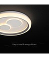 V-Tac 2x30W LED dekorativ taklampa - Dimbar, 3-i-1 CCT, RF-fjärrkontroll, vit/grå