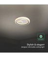 V-Tac 2x30W LED dekorativ taklampa - Dimbar, 3-i-1 CCT, RF-fjärrkontroll, vit/grå