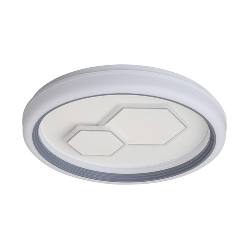 V-Tac 60W dekorativ LED-taklampa - Dämpbar, CCT, fjärrkontroll, vit/grå